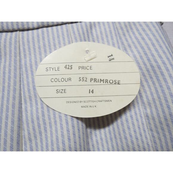 Vtg Edinburgh Woollen Mill Pleated Skirt Striped Sz 14 w/Tag Great Britain Wool - Picture 3 of 10